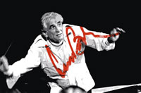 Musik-Antiquariat: Bild von Leonard Bernstein mit Unterschrift