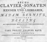 Erstausgabe aller sechs Klaviersonaten Carl Philipp Emanuel Bach