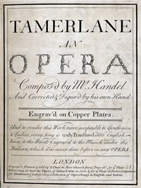 Erstausgabe von Georg Friedrich Händel - Tamerlane An Opera Compos'd
