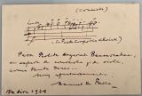 FALLA, Manuel de [1876-1946]: Autograph music album leaf with signature. Bu[enos] Aires,, 1939.. Postcard 10 x 15,5 cm. 1 page.   