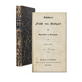 (STREICHER, A.): Schiller's Flucht von Stuttgart und Aufenthalt in Mannheim von 1782-1785. Stuttgart und Augsburg, J. G. Cotta 1836. VI, 216 S., teils stockfleckig. Pappband der Zeit. 
