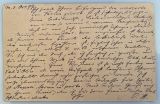 HEYSE, Paul [1830-1914]: Eigenhändige Postkarte mit Datum und Unterschrift. M[ünchen], 1. August [18]77.. Quer-Oktav. 13,7 x 8,8 cm. 1 Seite. Leichte Knickfalte. 