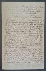 PRUTZ, Robert [1816-1872]: Eigenhändiger Brief mit Datum und Unterschrift. Bad Oeynhausen,, 6. Juli [18]70.. Oktav. 21,3 x 13,7 cm.  2 Seiten auf Doppelblatt. 