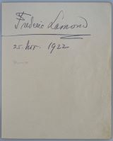 LAMOND, Fréderic [1868-1948]: Eigenhändige Unterschrift mit Datum 