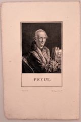 PICCINI, Nicolas. - Portrait, Porträt, Brustbild, Halbfigur nach links. Stahlstich von H. Pauquet Sohn nach einer Zeichnung von P. N. Bergeret. Paris Mitte 19. Jahrhundert. 13 x 8,5 cm. 
