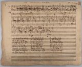 MARSCHNER, Heinrich [1795-1861]: Autograph music manuscript with signature written twice at the upper right corners. Bremen, 27. und 29. Aug. 1828.. Folio Oblong, 24 x 30 cm, 2 pages untrimmed, 18 and 20 bars on 16 stave paper. Somewhat creased, small tear in lower margin. 