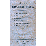 UHLAND, L.]: Sechs vaterländische Gedichte. Würtemberg 1816 16 S., stockfleckig. 21/02 Rückenfalz. Schief beschnitten. 