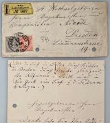 BRUCKNER, Anton [1824-1896]: Autograph letter with place, date and signature. Vienna,, 26. September 1887. Octavo. 1 page. Punched. Light paper clip marks on upper margin. With enclosed handwritten envelope (front only) and stamp. 