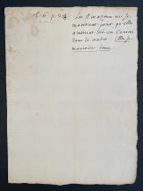 ROUSSEAU, Jean Jacques [1712-1778]: Eigenhändiges Manuskript in Französisch. [Ohne Ort und Datum Paris], [ca. 1745]. Quart. 25,5, x 19 cm. 1/4 Seite. Am linken Rand mit Feuchtigkeitsspur. 