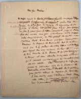 MEYERBEER, Giacomo [1791-1864]: Autograph letter in French with signature. (Berlin), [zwischen 1832 und 1835]. Quarto 27 x 22 cm. 1 1/4 pages on double leaf. Paper browned, reinforced at fold, crease partially torn. 
