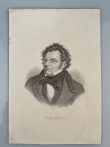 SCHUBERT, Franz. - Portrait. Porträt. Brustbild nach links. Stahlstich nach Josef Kriehuber. [nach 1875] 20 x 14 cm 