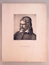 RÜCKERT, Friedrich. - Portrait, Porträt, Brustbild nach links. Lithographie von G. Nehrlich nach der 1818 entstandenen Zeichnung von J. Schnorr v. Carolsfeld. [ca. 1830] 28 x 21 cm 