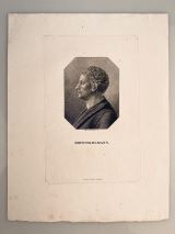 WINKELMANN, Johann Joachim. - Portrait, Porträt, Brustbild nach links. Kupferstich in Punktiermanier von Rosmaesler. Zwickau, Gebr. Schumann [ca. 1820] 19 x 12,2 cm 