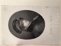 KÜGELGEN, Gerhard von. - Portrait, Porträt, Brustbild nach rechts. In Oval. Kupferstich von J. C. G[ottschick] nach dem 1814 entstandenen Selbstbildnis. 1821 21 x 14 cm. Schöner, kräftiger Abzug. 