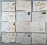 LENZ, Hermann [1913-1998]: 5 eigenhändige Briefe im jeweils eigenhändigen Umschlag, davon einer ungeöffnet und ungelesen und 5 eigenhändige Post- bzw.  Briefkarten. Ein Brief mit Braunflecken. 