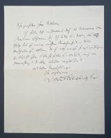 FURTWÄNGLER, Wilhelm [1886-1954]: Autograph letter with signature. No place no date. [8.12.1949]. 1 page. 22,5 x 28,5 cm. Written in ink. 