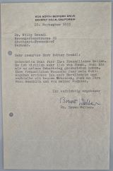 WALTER, Bruno [1876-1962]: Brief in Maschinenschrift mit Ort, Datum und eigenhändiger Unterschrift. - Letter in typescript with place, date and autograph signature. Beverly Hills, 