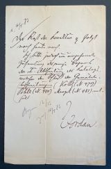 JORDAN, Max [1837-1906]: Eigenhändiger Brief mit Unterschrift. 16. Januar 1883.. Oktav. 22 x 14 cm. 1 Seite. Kl. Randeinrisse. 